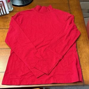 Croft & Barrow Red Fitted Mandarin Collar Sweatshirt